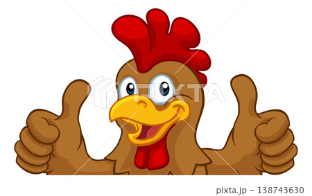 Chicken Rooster Cockerel Bird Cartoon Character 138743630