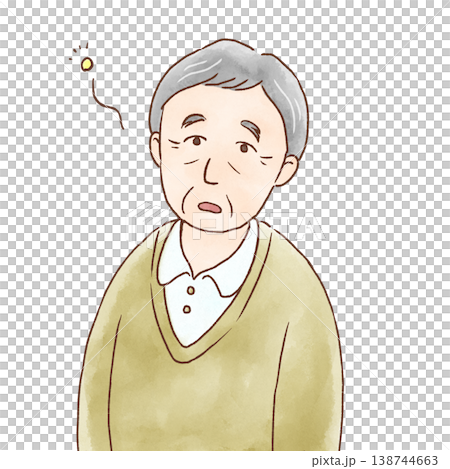 一位表情茫然的老人。 138744663