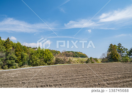 滋賀県大津市仰木　春の棚田風景 138745088