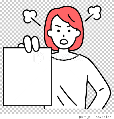A young woman gets angry when she sees the documents. 138745127
