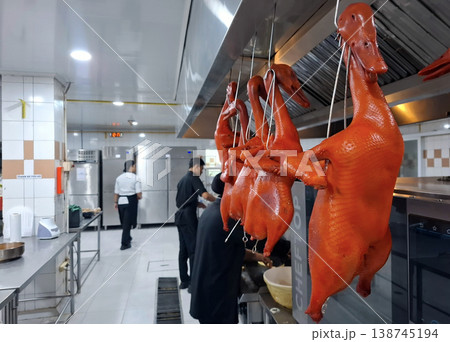 A Documentary Look at Culinary Roast Ducks in a Commercial Kitchen 138745194