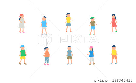 夏を過ごす子どもたちのイラストセット 夏を過ごす子どもたちのイラストセット 138745419
