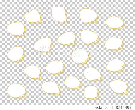 A set of soft, shadowed speech bubble materials - yellow - 2 138745495
