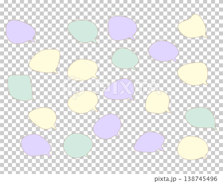 A set of soft, pastel-colored speech bubble materials. A set of soft, pastel-colored speech bubble materials. 138745496