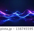 美しい玉ボケと青い光のグラデーション。メタバースや近未来デザインの背景テクスチャ 138745595