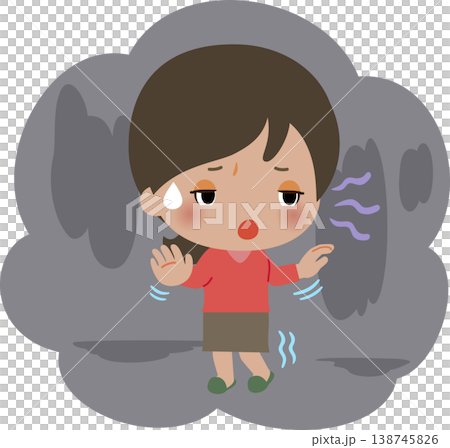 暗闇の中を手探りしながら歩く女性 暗闇の中を手探りしながら歩く女性 138745826