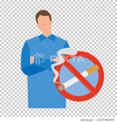 禁止吸煙標誌和男子 138746649