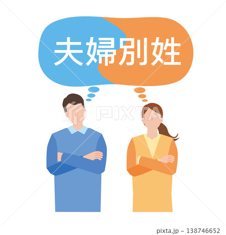 夫婦別姓について考える男女 138746652