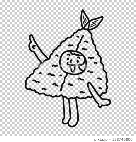 穿著炸竹莢魚服裝的人（線條描圖） 138746800