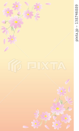 コスモスの背景イラスト　秋の背景 138746889