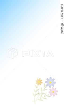 コスモスの背景イラスト　秋の背景 138746891