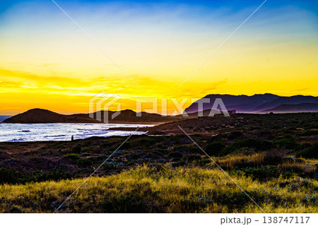 Sunset over sea, Calblanque beach, Spain 138747117