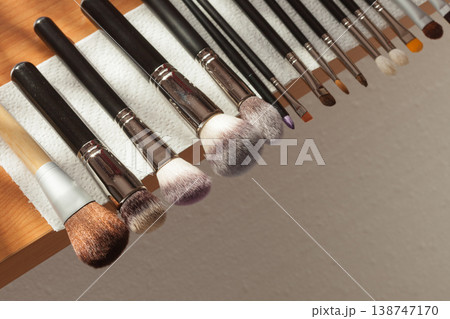 Process of cleaning drying makeup brushes Process of cleaning drying makeup brushes 138747170