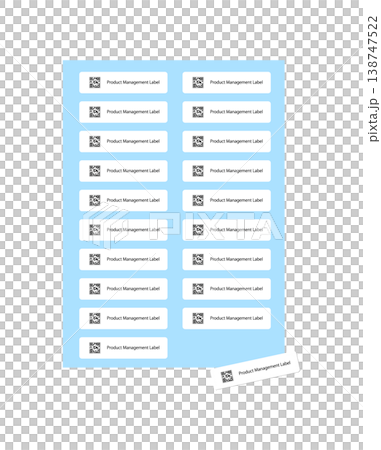 QRコード付き管理ラベルが印字されたシールのイラスト QRコード付き管理ラベルが印字されたシールのイラスト 138747522