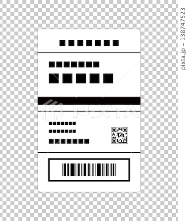 QRコードとバーコードのついた出荷ラベルのイラスト 138747523