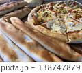Arabic cheese fataer and pizza closeup photo 138747879