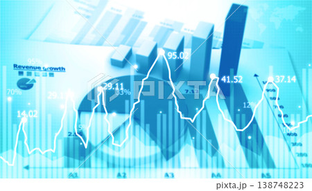 Digital graph chart of stock market and exchange Digital graph chart of stock market and exchange 138748223