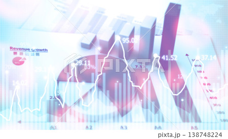 Digital graph chart of stock market and exchange 138748224
