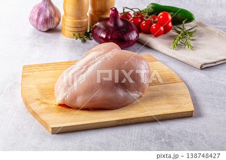 Raw chicken breast without skin Raw chicken breast without skin 138748427