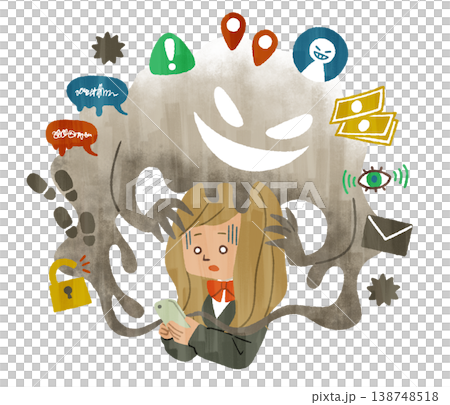 女學生遭遇智慧型手機故障 - Gash 138748518