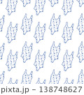 Seamless pattern with blue line art swimsuits on white background for textile apparel and summer nursery wallpaper design 138748627