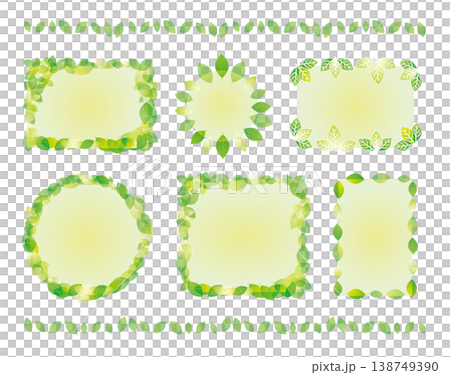 Fresh green leaf frame set Fresh green leaf frame set 138749390