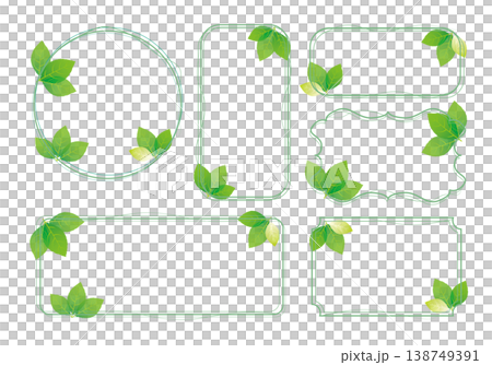 Fresh green leaf frame set Fresh green leaf frame set 138749391