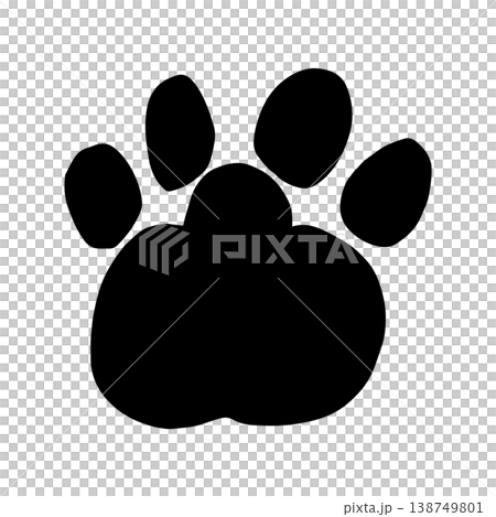 可愛的手繪動物爪印輪廓，可用作表情符號。 138749801