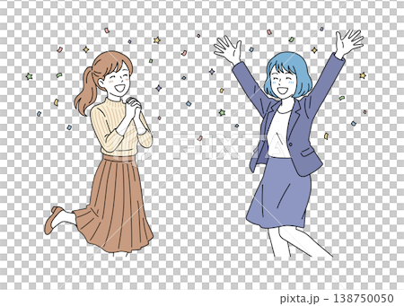 Vector illustration set of happy female business people Vector illustration set of happy female business people 138750050