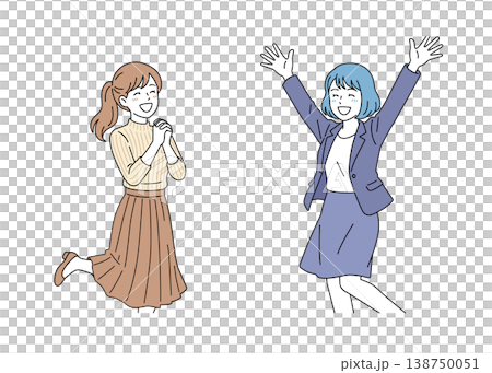 Vector illustration set of happy female business people Vector illustration set of happy female business people 138750051