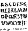 Colorful Crayon Hand Drawn Vector Font 138750276