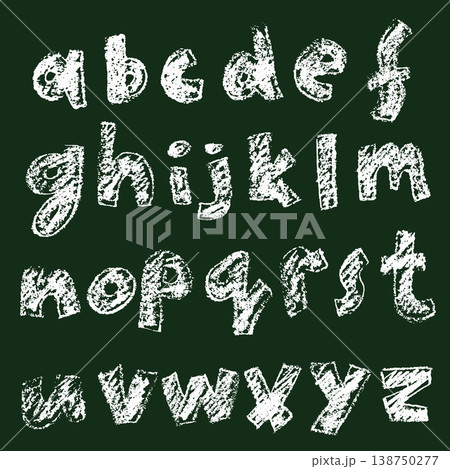 Hand Drawn Chalk Textured Letters on Blackboards Background 138750277
