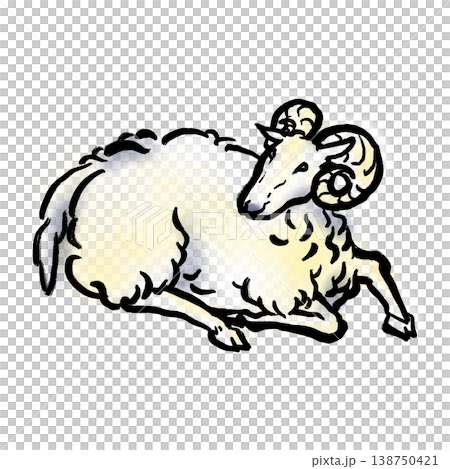 おひつじ座のイラスト おひつじ座のイラスト 138750421