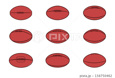 Afl football ball vector set in white background. 138750462