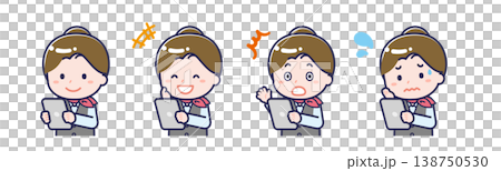 A female "salesperson" using a tablet 138750530