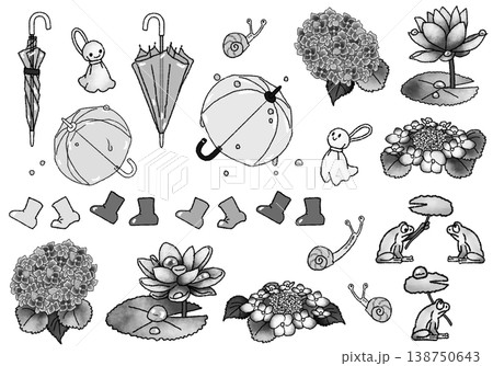 《雨と言えば》モノクロセット 《雨と言えば》モノクロセット 138750643