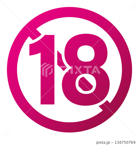 シンプルな18禁マーク ベクター素材 138750769