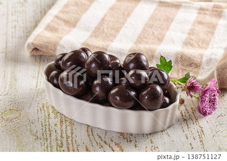 Nut in chocolate balls sweet candy 138751127