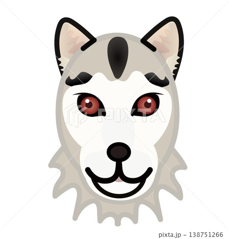 シベリアンハスキーの顔イラスト 138751266