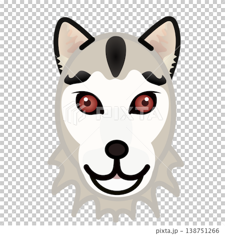 シベリアンハスキーの顔イラスト 138751266