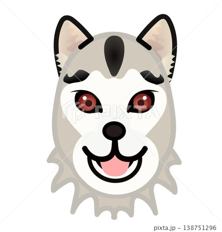 シベリアンハスキーの顔イラスト 138751296