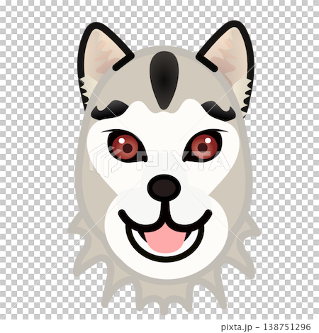 シベリアンハスキーの顔イラスト 138751296