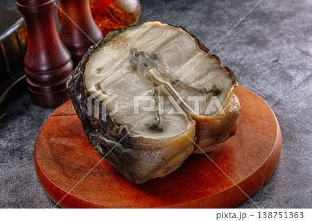 Gourmet Smoked sturgeon fish fillet 138751363