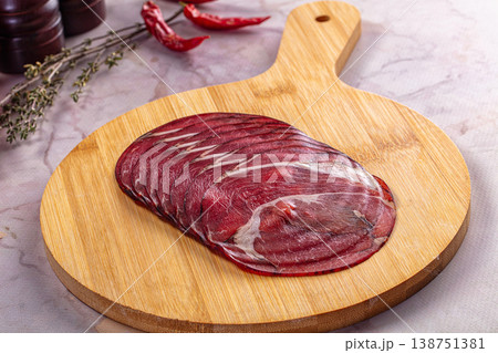 Italian sausage - affumicato crudo slices 138751381