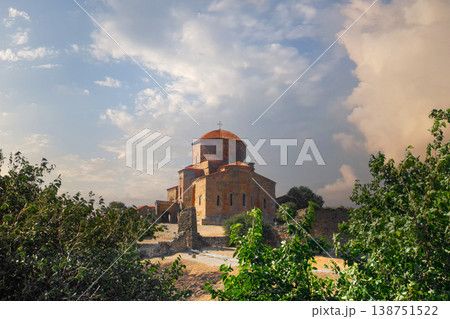 Georgian Jvari orthodox monastery located in Mtskheta Georgia. Summer sunny day. Georgian Jvari orthodox monastery located in Mtskheta Georgia. Summer sunny day. 138751522