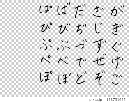 Hiragana voiced and semi-voiced consonants 138751635
