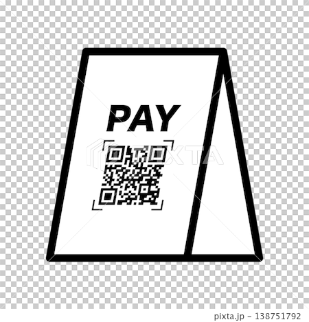 QRコード決済スタンドイラスト ベクター素材 138751792
