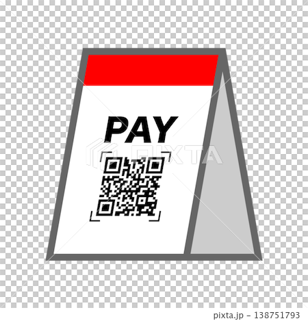 QRコード決済スタンドイラスト ベクター素材 138751793