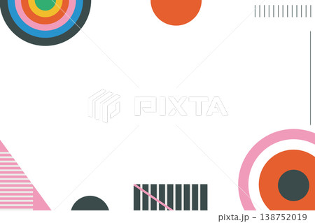 Abstract geometric banner frame with colorful shapes and minimal design 138752019