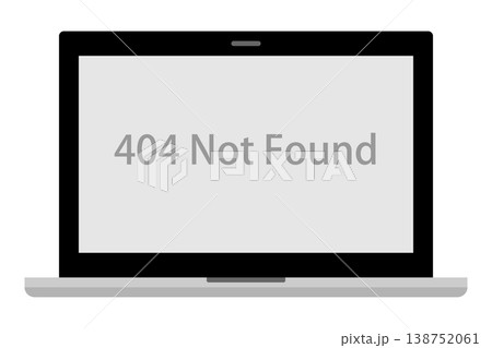404 Not Found エラーページ表示のパソコンイラスト シンプルなWebエラー画面 404 Not Found エラーページ表示のパソコンイラスト シンプルなWebエラー画面 138752061